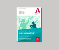 Cover der Sonderauswertung: "Gute Arbeitsbedingungen sichern die Demokratie"