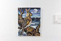 Das Bild von Lao Du zeigt einen Vogel auf einem Baum mit dem Kopf eines Hasen