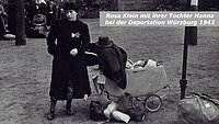 Rachel erzählt Historische Aufnahme: Rosa Klein mit ihrer Tochter Hanna bei der Deportation aus Würzburg im Jahr 1942.