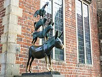 Eine Statue der Bremer Stadtmusikanten 
